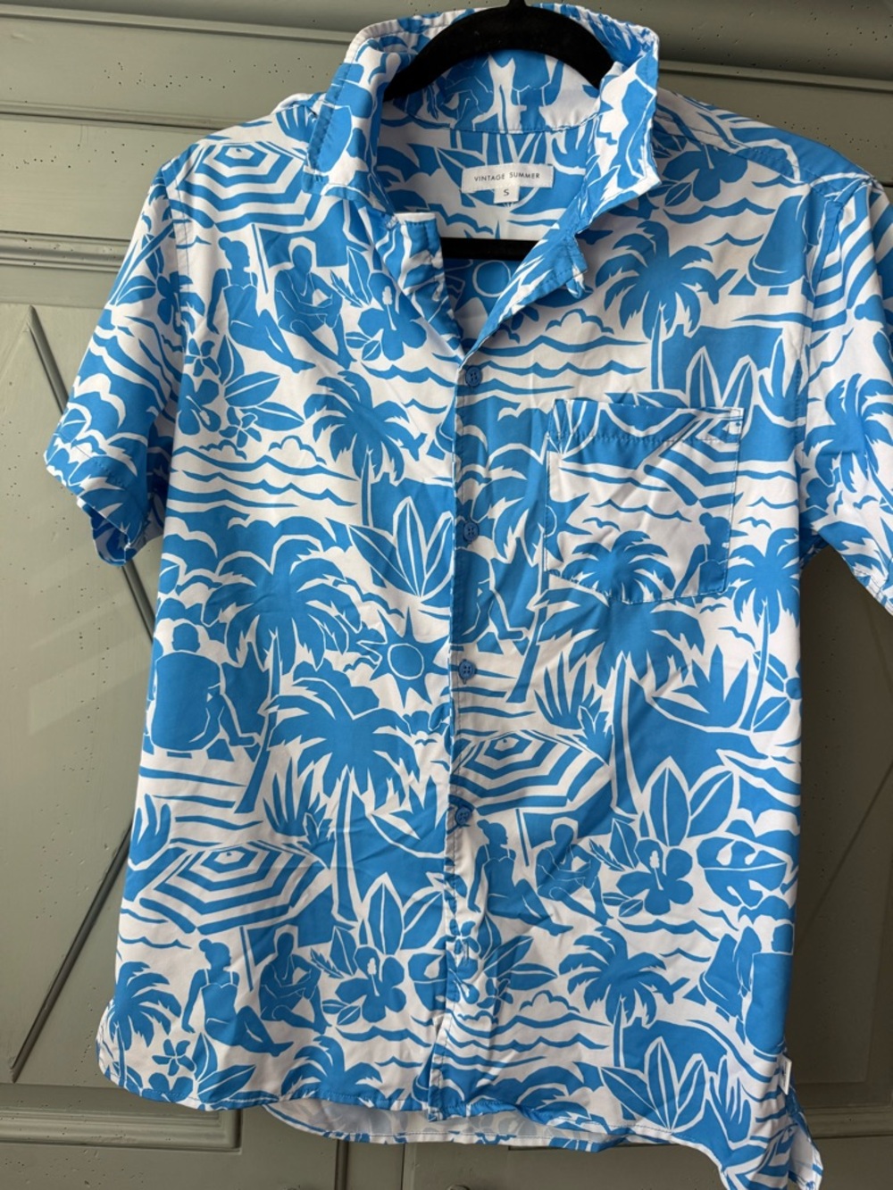 Vintage Summer SS tropical button down- performance material